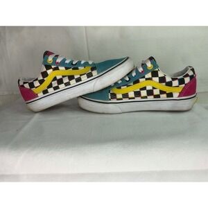 Vans Old Skool Multi-Color Checker Skate Shoes VN0A38G1VKU Mens 4.5 Womens 6